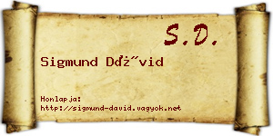 Sigmund Dávid névjegykártya