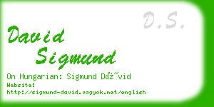 david sigmund business card